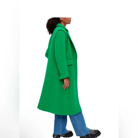 Maje Brand New Wool Coat, E.U Size : 42 or U.S size : XL . Beautiful green coat - Picture 6 of 10